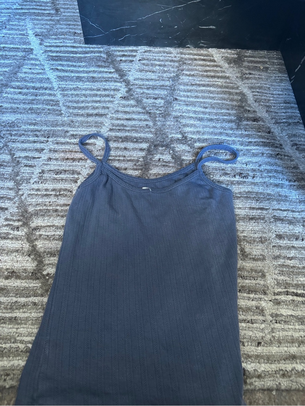 Brandy Melville Navy Ribbed Spaghetti Strap Camisole